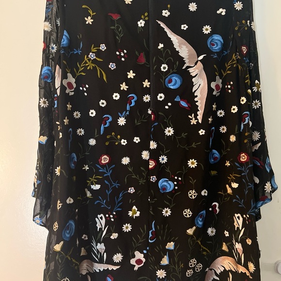 Alice + Olivia Dresses & Skirts - Alice + Olivia Black Dress with Floral and Bird Embroidery (Retails for $485)